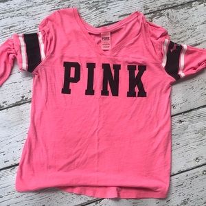 Pink Victoria’s Secret L/S Varsity Tee